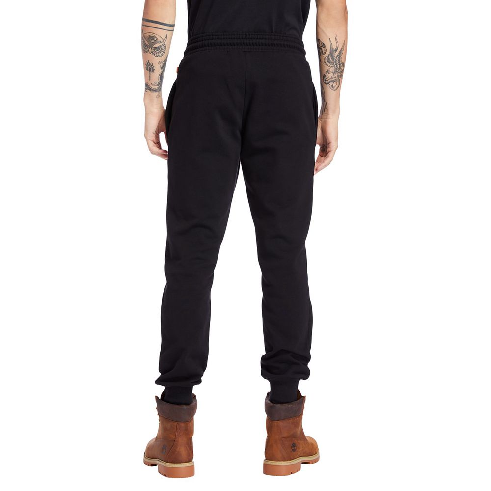 Timberland Mens Pants Logo Sweat - Black - India WQ5213978